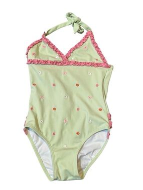 Janie and Jack Resort Collection One-Piece Swimsuit with Pink Trim 4T
